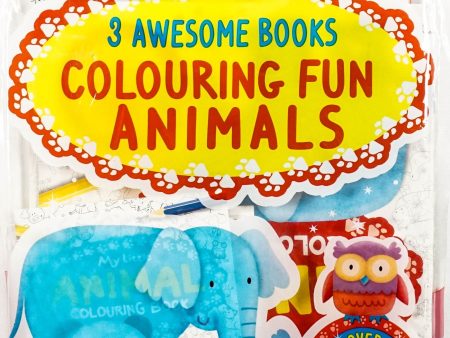 3 Awesome Books Colouring Fun Animals Supply