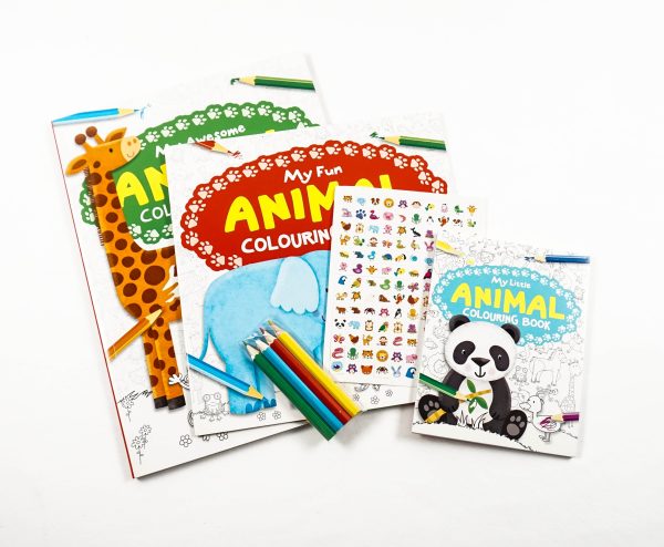 3 Awesome Books Colouring Fun Animals Supply