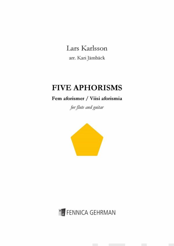 Five Aphorisms for flute and guitar - Score & parts For Discount