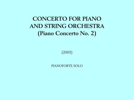 Concerto for Piano and String Orchestra (Piano Concerto No. 2) - solo part on Sale